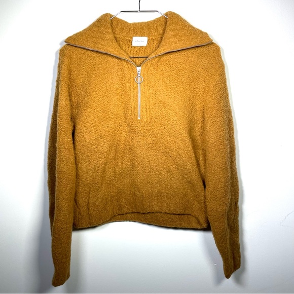 Aritzia Sweaters - Aritzia Wilfred Free  yellow sweater pullover  half zipped  size  XS